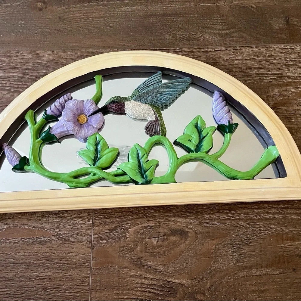Elegant Hummingbird Wall Decor with Cream and Green Accents
